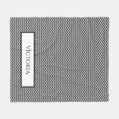 Black Simple Chevron Personalized Fleece Blanket (Voorkant (Horizontaal))