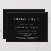 Black Simple Chic Rehearings Dinner Invitation Kaart (Voorkant / Achterkant)
