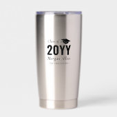 Black | Simple Custom Name Afstuderen Gift Geïsoleerde Drinkbeker (Voorkant)