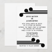 Black Simple Deco Chic Wedding Invite Kaart (Voorkant / Achterkant)