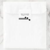 Black Simple Deco Chic Wedding Stickers (Tas)