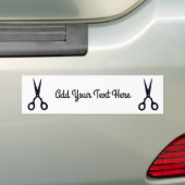 Black Simple Hair Scissors (Barber / Hairdresser) Bumpersticker (Op auto)