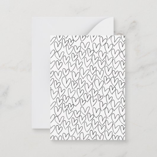 Black Simple Heart Classroom Carte Saint Valentin (Dos)