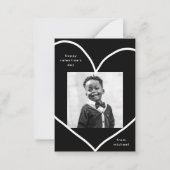 Black Simple Heart Classroom Carte Saint Valentin (Devant)