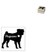 Black Simple Heart Dog Pug Rubberstempel (Gestempeld)