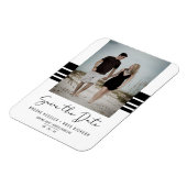 Black Simple Minimalist Custom Photo Newly Engaged Magneet (Linkerzijde)