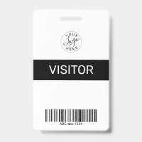 Black Simple Minimalist Visitor's Pass ID