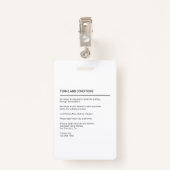 Black Simple Minimalist Visitor's Pass ID Badge (Achterkant met clip)