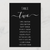 Black Simple Modern Script Seating Chart Card (Achterkant)