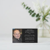 Black Simple Pastor Foto Religieuze Kerk Visitekaartje (Staand voorkant)