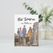 Black Simple Script Be Joyeux Photo Carte Postale (Debout devant)