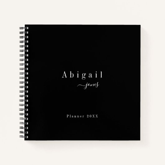 Black Simple Script Modern Luxury Professional Notitieboek (Voorkant)