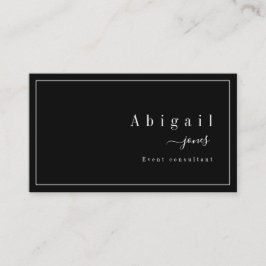 Black Simple Script Modern Luxury Professional Visitekaartje