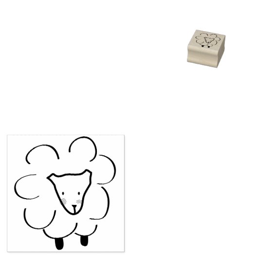 Black Simple Sketch Hand getekende krulschapen Rubberstempel (Gestempeld)