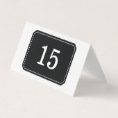 Black Simply Elegant Folded Table Kaart (Achterkant)