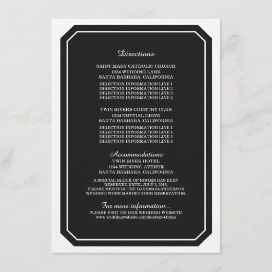 Black Simply Elegant Information Kaart (Voorkant)