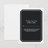 Black Simply Elegant Response Kaart (Voorkant / Achterkant)