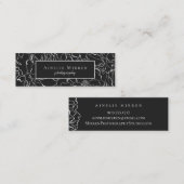 Black Simply Floral Mini Visitekaartje (Voorkant / Achterkant)