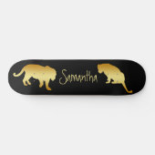 Black Skateboard Gold Lions personnalisé (Horz)