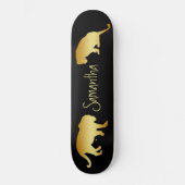 Black Skateboard Gold Lions personnalisé (Recto)