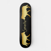 Black Skateboard Loups Gold personnalisées (Recto)