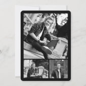 Black Sketch Afstuderen Pet Klasse van 2025 Afstud Kaart (Achterkant)