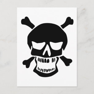 Black Skull and Crossbones Silhouette Briefkaart