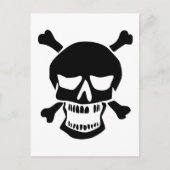 Black Skull and Crossbones Silhouette Briefkaart (Voorkant)