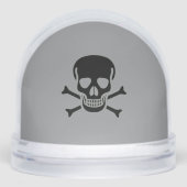 Black Skull gray snow globe Sneeuwbol (Voorkant)