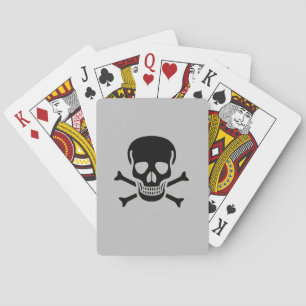 Black Skull grijs Poker speelkaarten