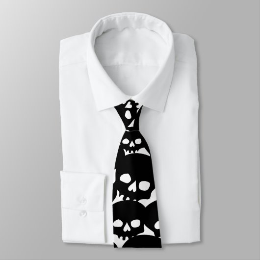 Black Skull Pattern Stropdas (Gebonden)