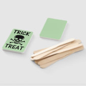 Black Skull Trick Treat green rectangle hand fans Handwaaier (Niet-gemonteerd)