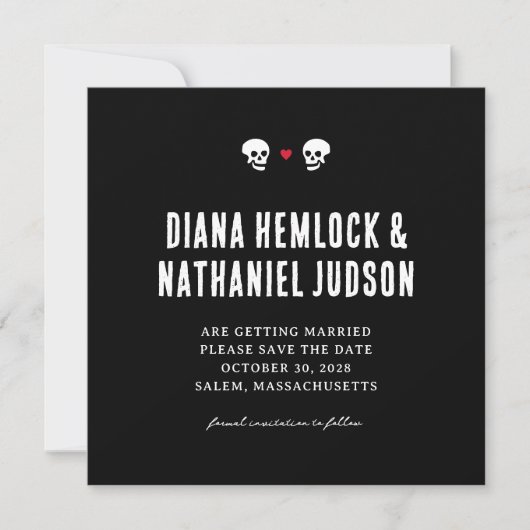 Black Skulls Gothic Bewaar de datum Save The Date (Voorkant)