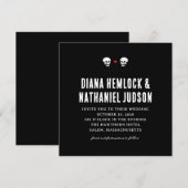 Black Skulls Gothic huwelijksuitnodiging Kaart (Voorkant / Achterkant)