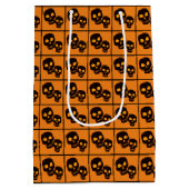 Black Skulls Halloween Medium Cadeauzakje (Achterkant)