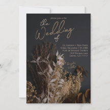 Black Slate Dark Dried Floral Boho Rustic Wedding