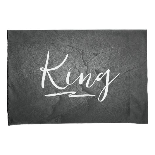 Black Slate Rock King Queen Kussensloop (Voorkant-Rechts)