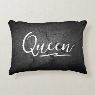 Black Slate Rock met Queen Tekst Accent Kussen