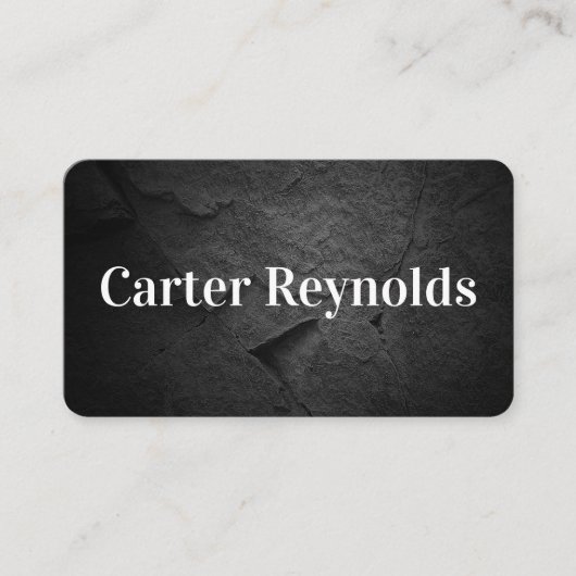 Black Slate Rock Pattern Visitekaartje (Voorkant)