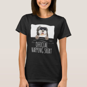 Black Sleep Mask Beared Collie Officiële Napping T-shirt