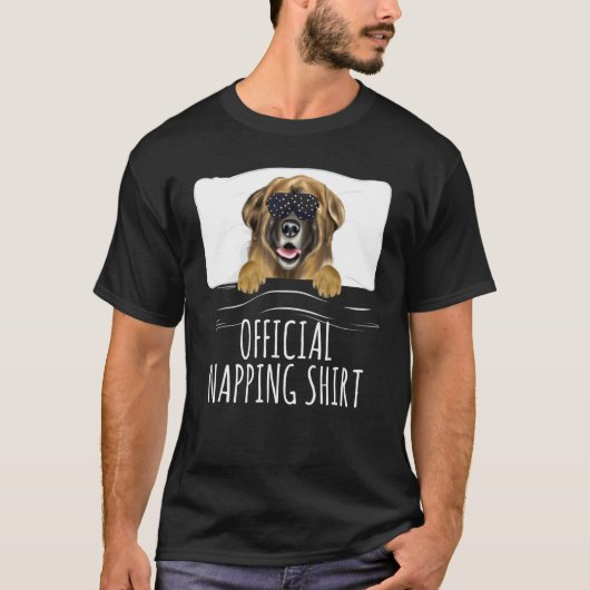 Black Sleep Mask Leonberger Officiële Napping T-shirt (Voorkant)