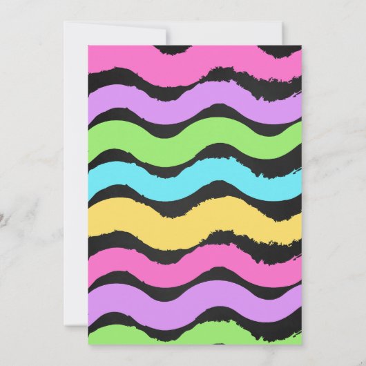 Black Sleepover Party Anniversaire Invitation (Dos)