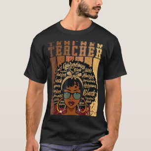 Black Smart Teacher Afro Love Melanin African Amer T-shirt