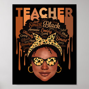 Black Smart Teacher Black History Month Shirt voor Poster