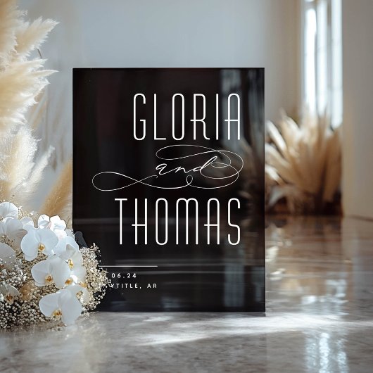 Black Smokey Moderne Minimaliste Mariage Accueil