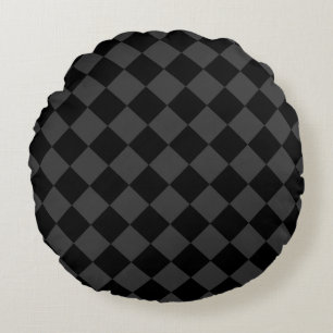 Black & Smoky Black Diamonds – Elegant & Tijdloos Rond Kussen