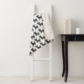 Black Smooth Coat Chihuahua Cartoon Dog Pattern Sherpa Deken (In situ)