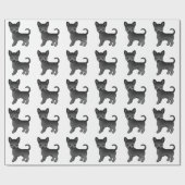 Black Smooth Coat Chihuahua Cute Dog Pattern Cadeaupapier (Vlak)