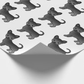 Black Smooth Coat Chihuahua Cute Dog Pattern Cadeaupapier (Hoek)