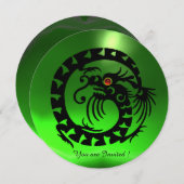 BLACK SNAKE DRAGON EMERALD GREEN GEM STONE KAART (Voorkant / Achterkant)